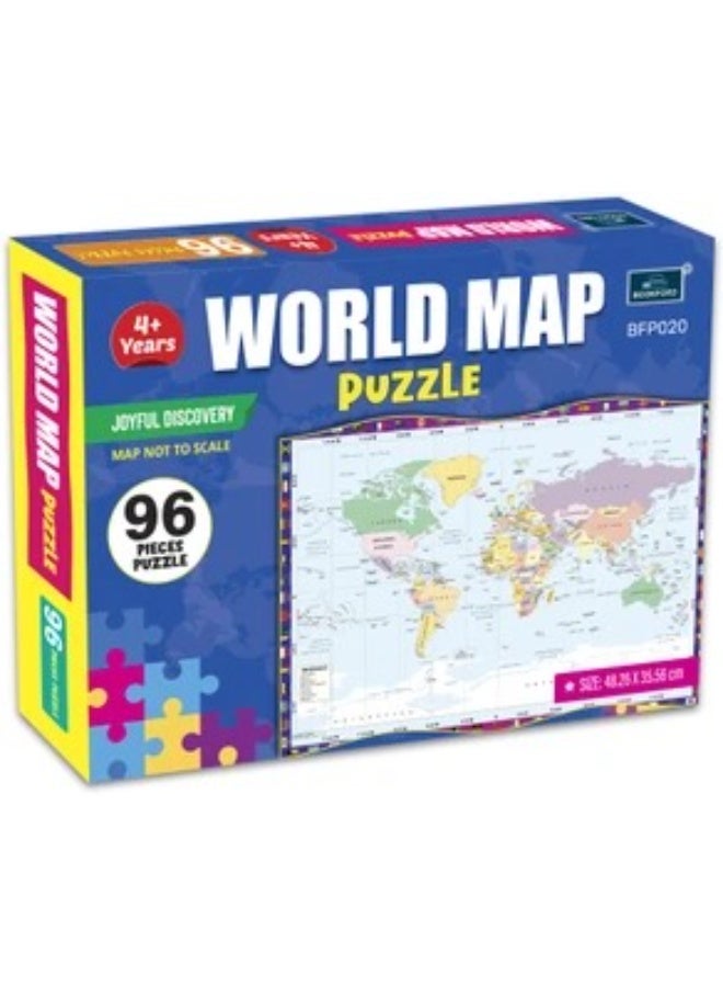 Wahu World Map Puzzle for Kids – 96 Pieces, Educational Learning Toy Puzzle, Age 4+ - Image 3