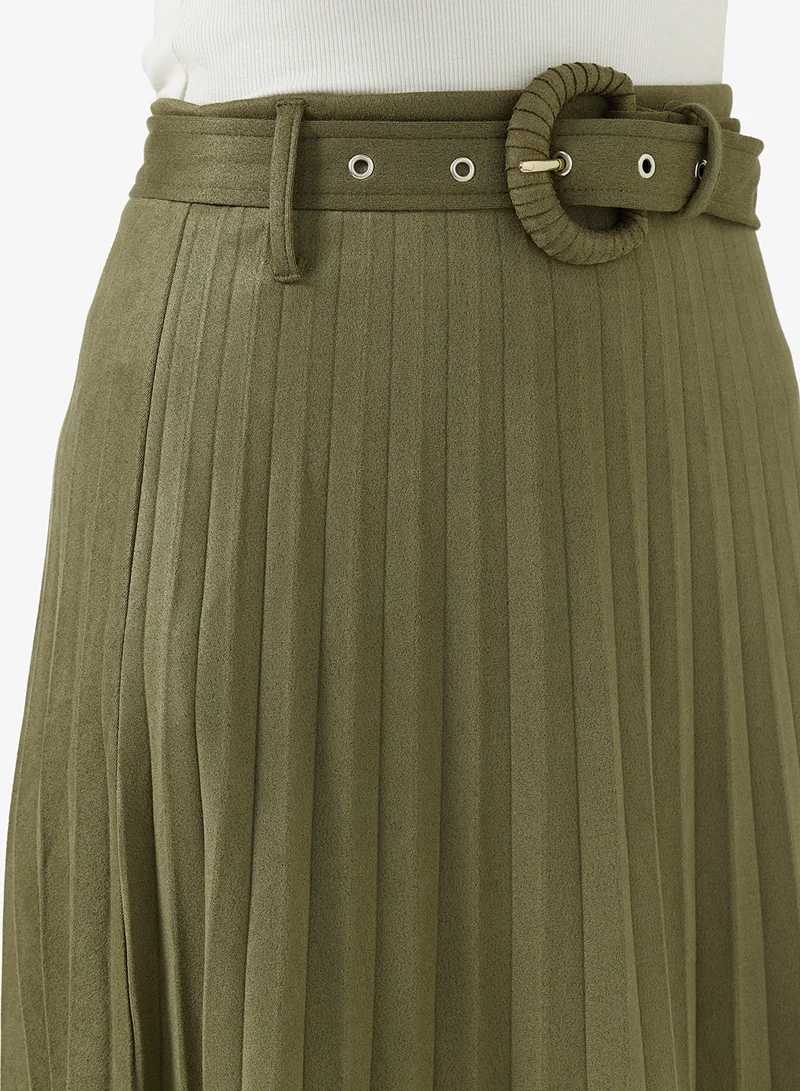 Ginger Belted Pleated Skirt
