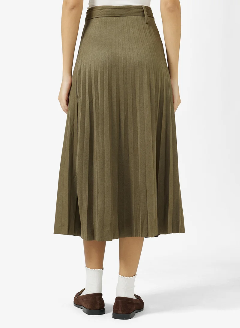 Ginger Belted Pleated Skirt