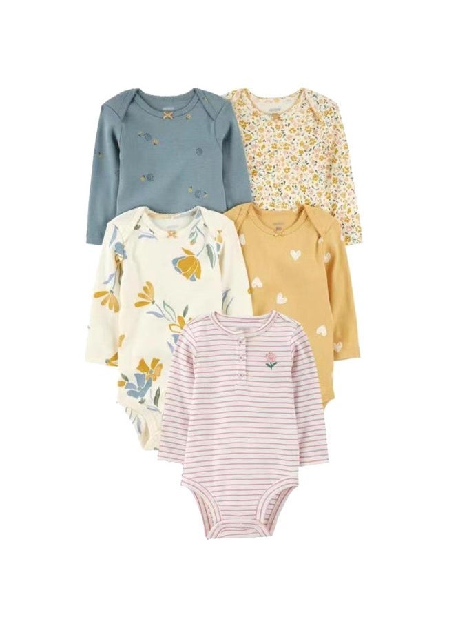 Baby Boy Long Sleeve Onesies 5-Pack