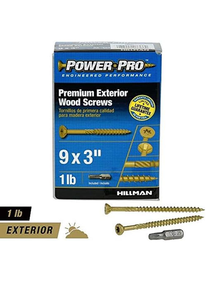 Power Pro 48600 Wood Screws 9 X 3" Premium Outdoor Deck Screws Rust Resistant Epoxy Coated Bronze 1Lb Box 83 Pcs  - Image 2