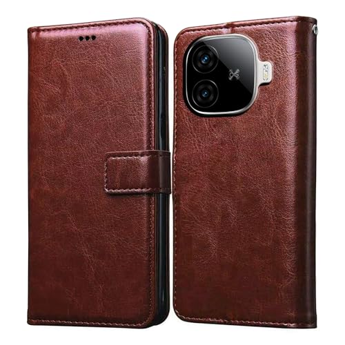 Casotec Flip Cover Back Case for iQOO Neo 10R 5G | Premium Leather Finish | Inbuilt Pockets & Stand | Flip Cover Back Case for iQOO Neo 10R 5G (Brown) - Image 1