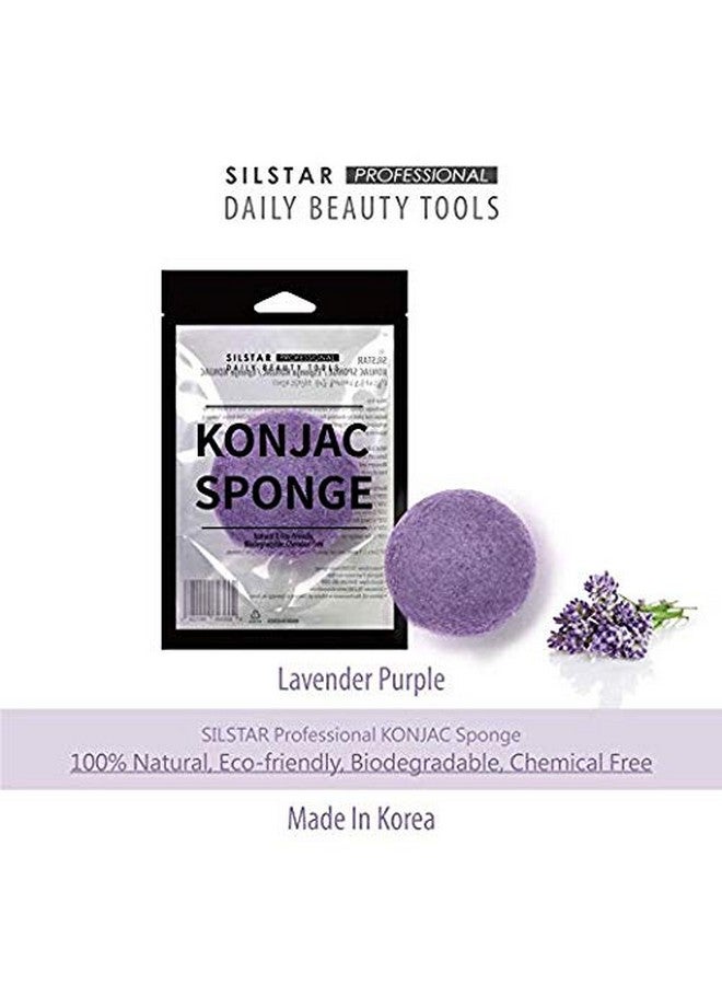 SILSTAR PROFESSIONAL KONJAC Sponge Facial Sponge Bath Sponge Amazing Cleansing for Dry OR Mature Skin - Lavender Purple 105 - Image 2