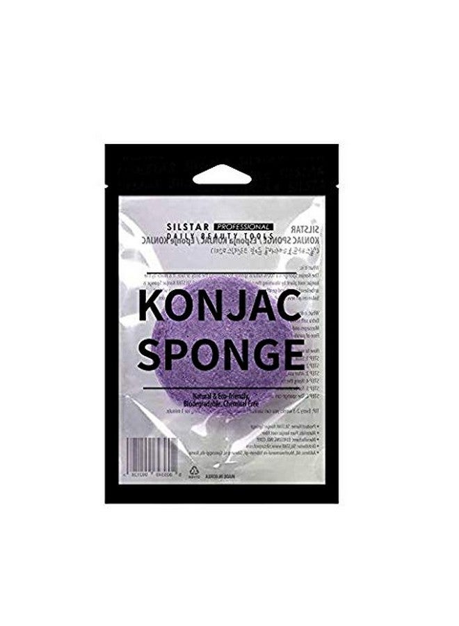 SILSTAR PROFESSIONAL KONJAC Sponge Facial Sponge Bath Sponge Amazing Cleansing for Dry OR Mature Skin - Lavender Purple 105 - Image 1