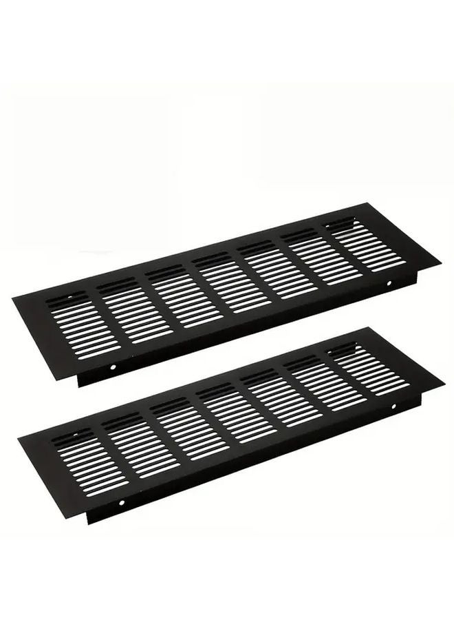 2pcs Silvery Aluminum Alloy Vent Grilles Vertical Slats Cover For Kitchen Bathroom HVAC - Image 2
