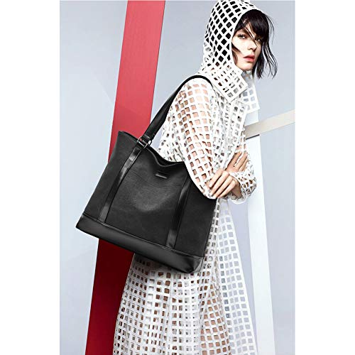 Barsine Laptop Bag for Women - Teacher Canvas Tote Bag with Compartments, Work Tote Bag for Travel Office 15.6 Inch - Image 2