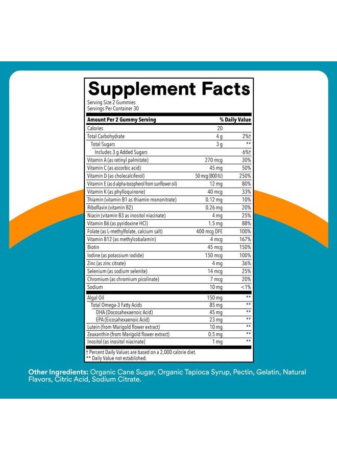 SmartyPants Teen Guy Multivitamin Gummies - Improved Formula: Omega 3 (DHA/EPA), Vitamin D3, C, Vitamin B12, B6, A, K & Zinc, Folate, Gluten Free, Fruit Flavor, 60 Count (30 Day Supply) - Image 5