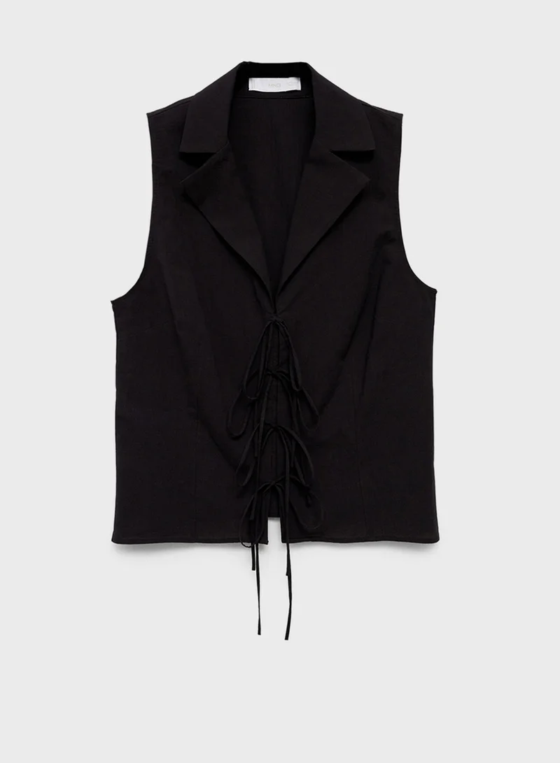 MANGO Drawstring Detail Top