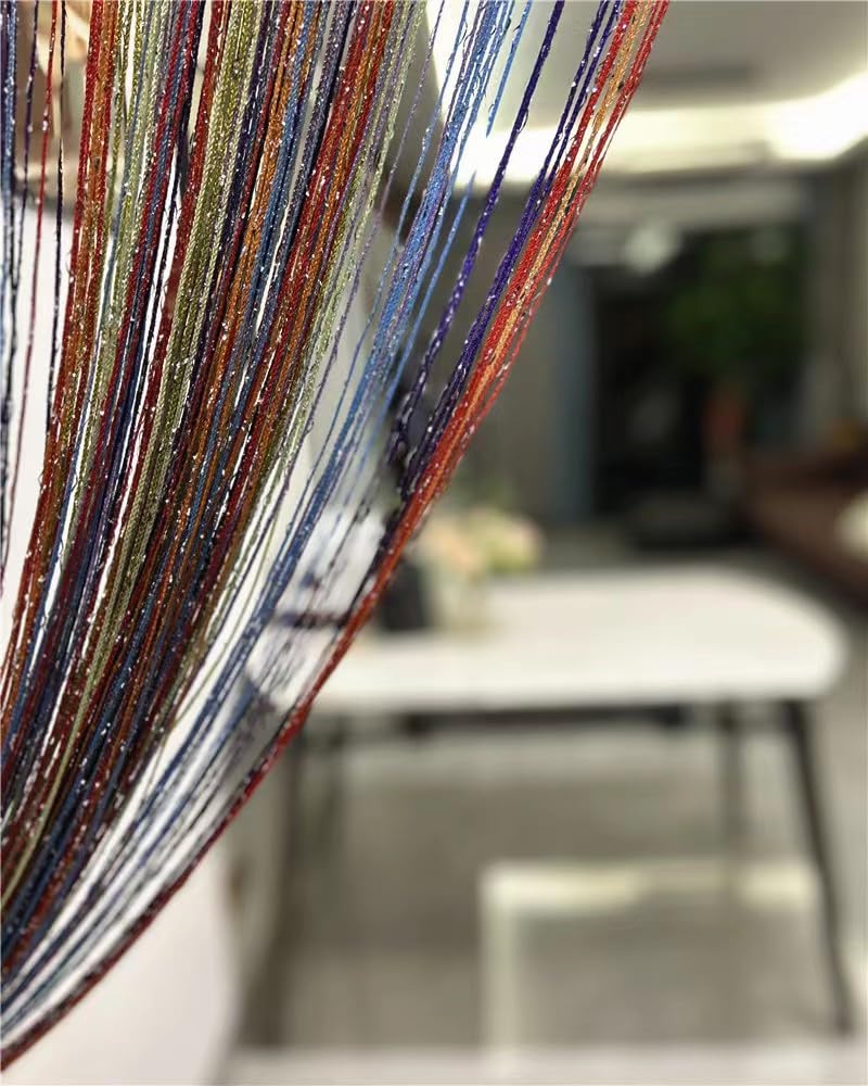 ave split Decorative Door String Curtain Wall Panel Fringe Window Room Divider Blind Divider Tassel Screen Home 100cm*200cm (Colorful18) - Image 3