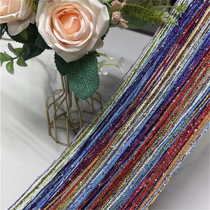 ave split Decorative Door String Curtain Wall Panel Fringe Window Room Divider Blind Divider Tassel Screen Home 100cm*200cm (Colorful18) - Image 2