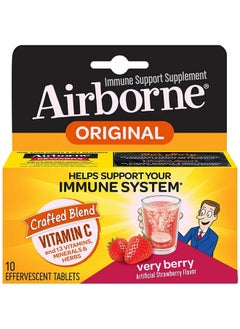 Airborne Airborne Very Berry Effervescent Tablets, 10 Count - 1000mg of Vitamin C - Immune Support Supplement (Packaging May Vary) (Pack of 3)  - Image 1