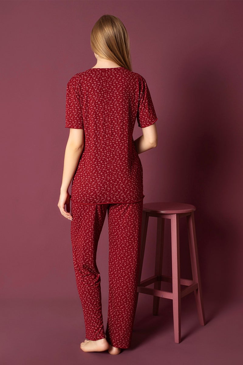 Nisanca Short Sleeve Bamboo Shirt Pajamas Set- Young Mom Series  - Image 3