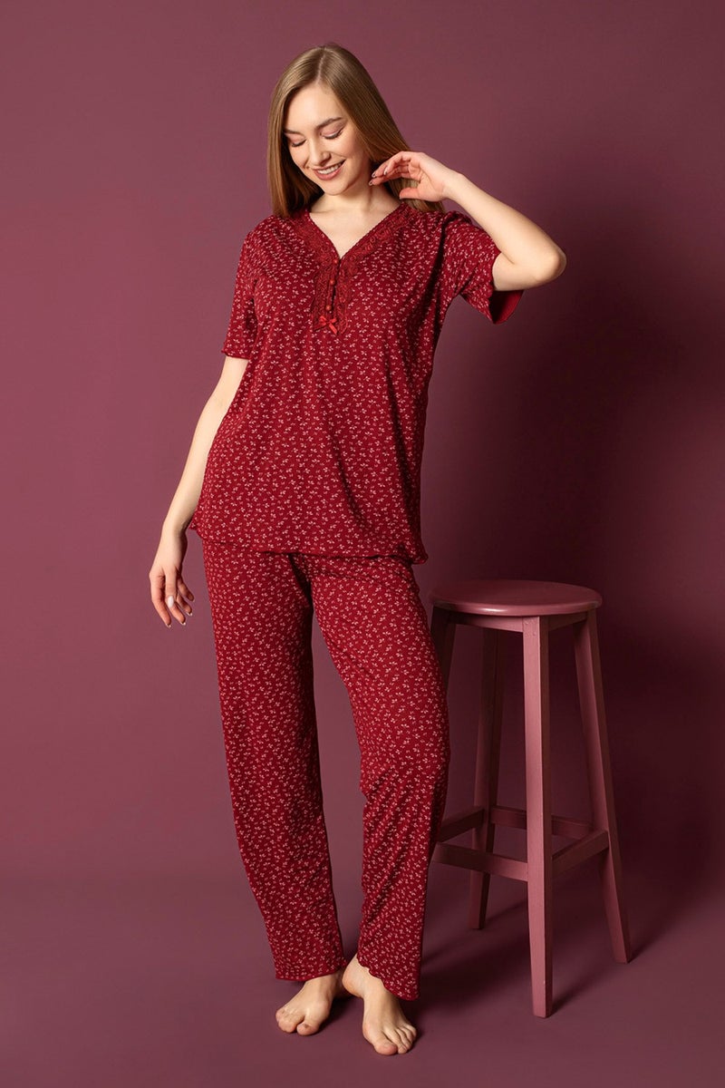 Nisanca Short Sleeve Bamboo Shirt Pajamas Set- Young Mom Series  - Image 2