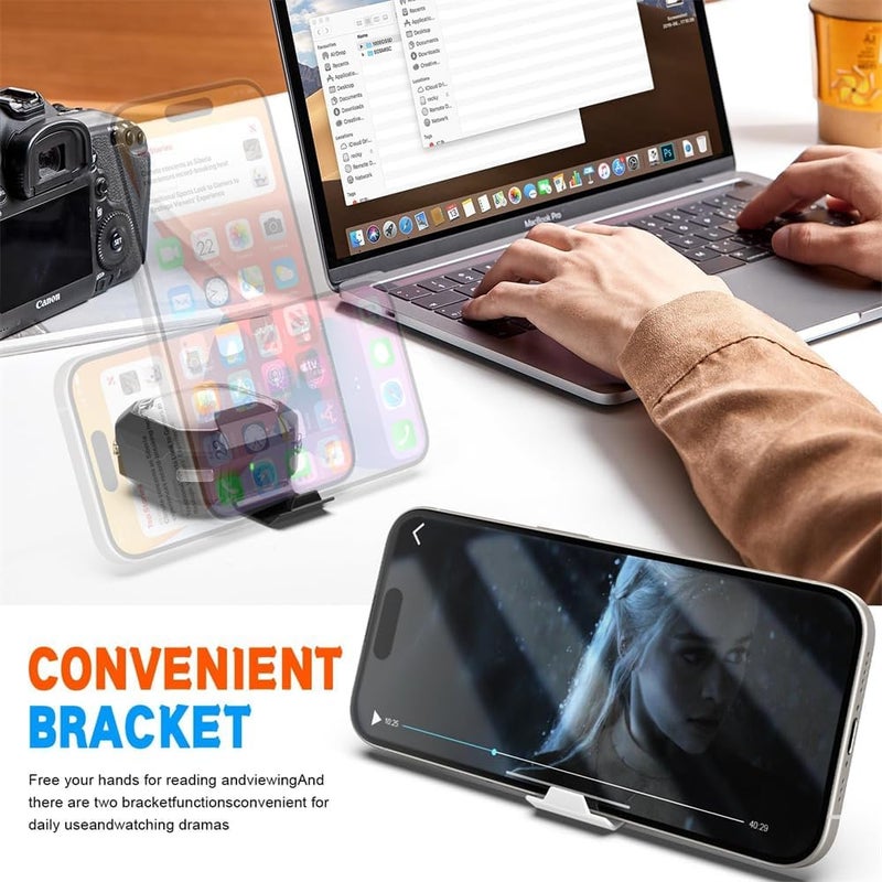 Headphones Protective Case, Clear Protective Case with Stand and Lock Design for Samsung Budslive/Buds2/Budspro/Buds2pro/Buds FE, Black, with Bluetooth Earbudscleaning Pen - Image 2