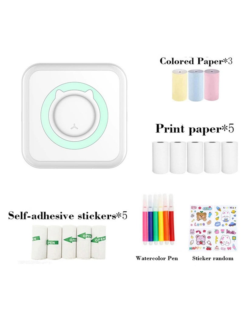 Mini Printer,Portable Inkless Sticker Maker,Bluetooth Printer for Phone App Free,Wireless Label Printer,Compatible with iOS&Android