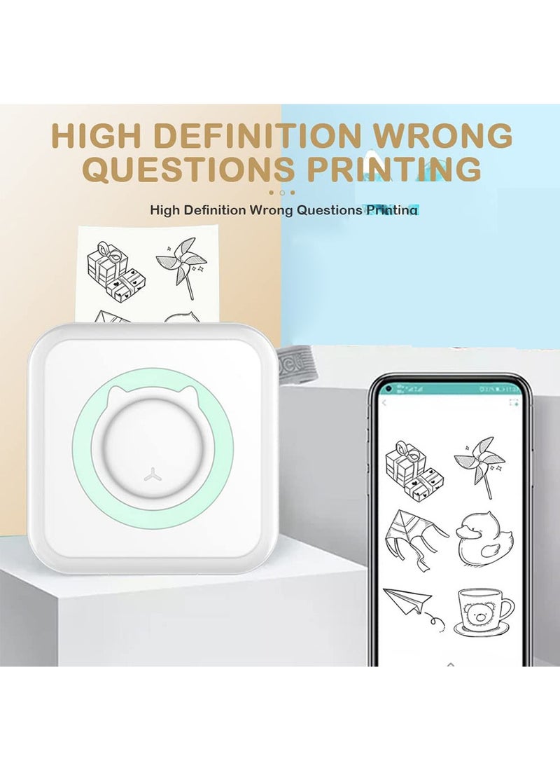 Mini Printer,Portable Inkless Sticker Maker,Bluetooth Printer for Phone App Free,Wireless Label Printer,Compatible with iOS&Android