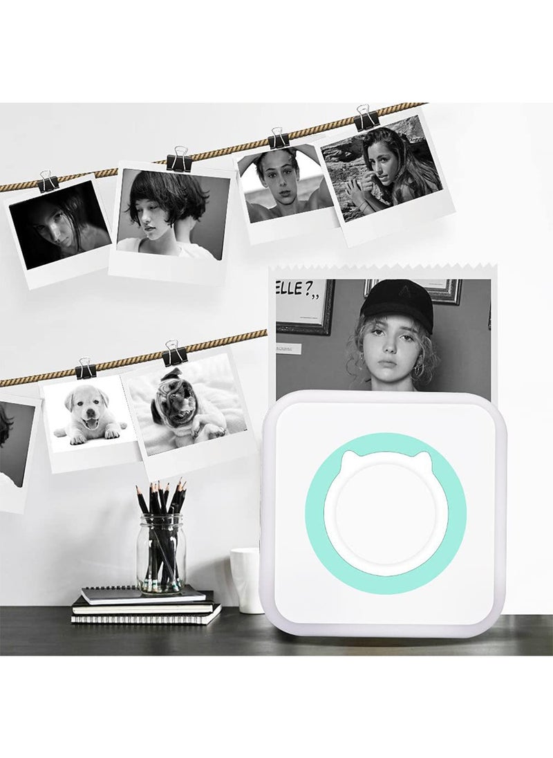 Mini Printer,Portable Inkless Sticker Maker,Bluetooth Printer for Phone App Free,Wireless Label Printer,Compatible with iOS&Android