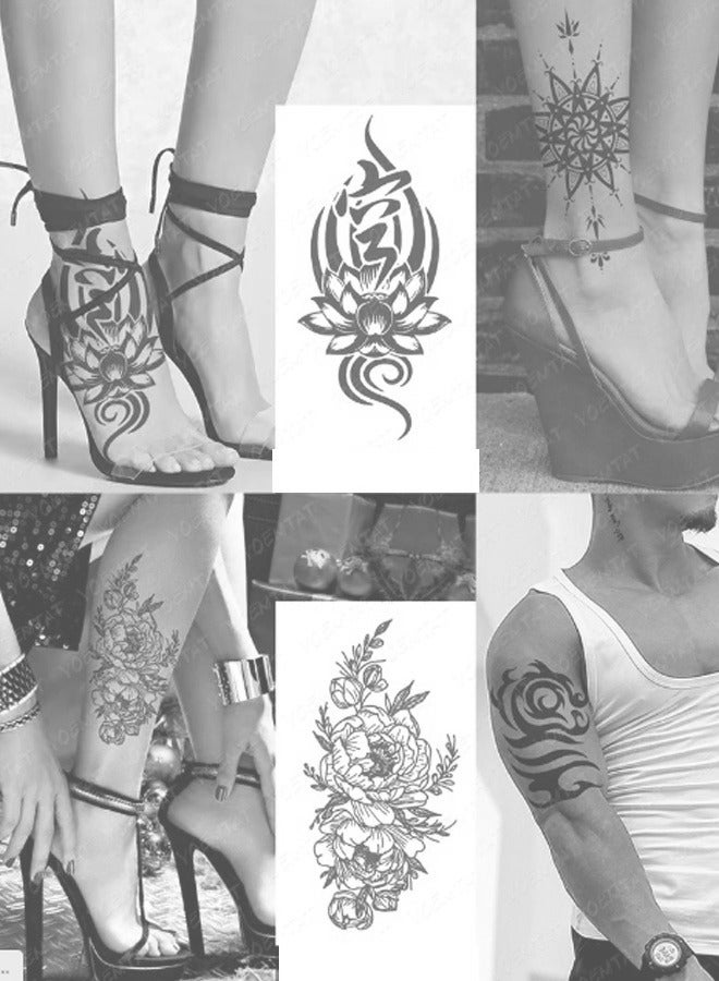 5 Pieces Fashionable waterproof temporary tattoo sticker wolf cat feather design - Image 4