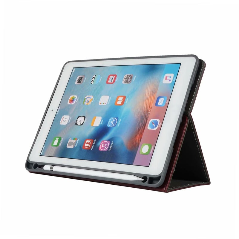 10.2 Inch Tablet Case with Auto Wake Sleep Function Protective Cover Wine Red for Travel - Image 4