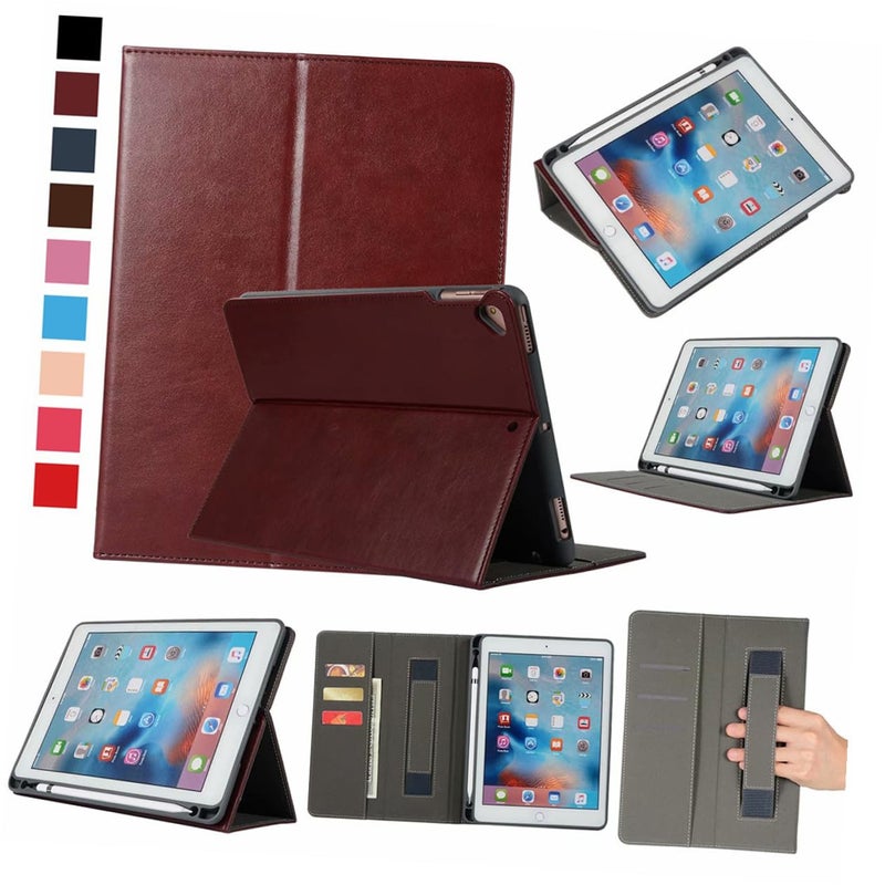 10.2 Inch Tablet Case with Auto Wake Sleep Function Protective Cover Wine Red for Travel - Image 5