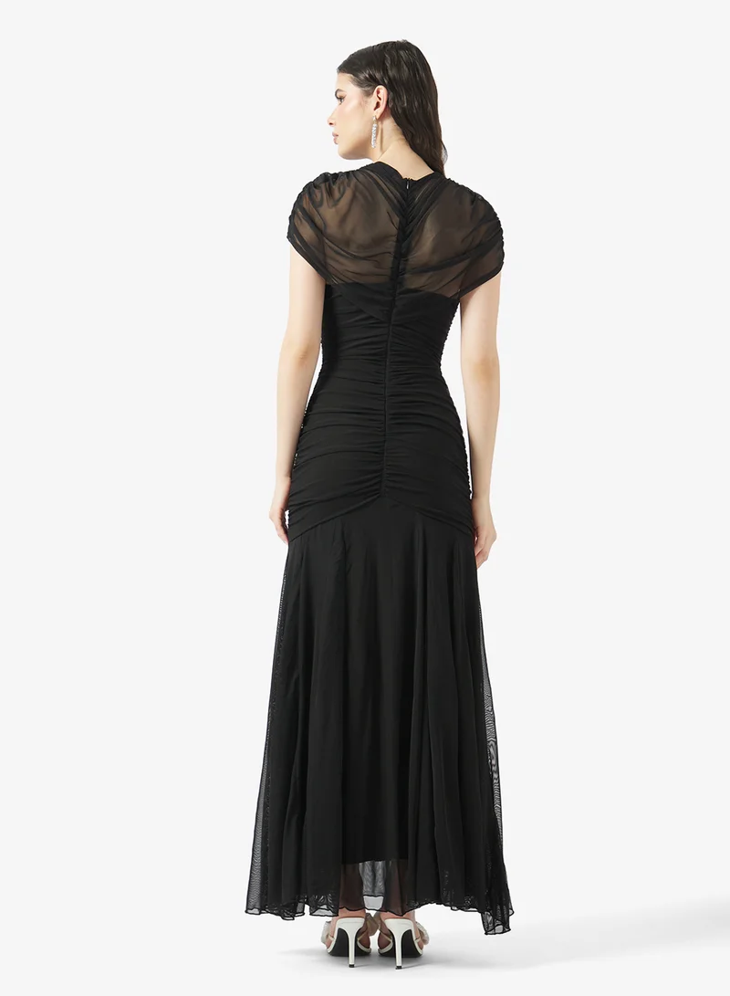Ginger Mock Neck Dress with Cutout Detail