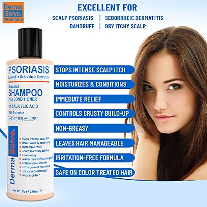 Dermasolve Psoriasis Shampoo and Leave-In Styling Spray Conditioner (Combo Pack) | Detangler for Sensitive Skin, Soothing Anti Dandruff, De-Flake, Dry Scalp Treatment for Seborrheic Dermatitis & Damaged Hair - Image 4