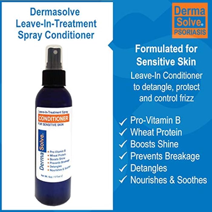 Dermasolve Psoriasis Shampoo and Leave-In Styling Spray Conditioner (Combo Pack) | Detangler for Sensitive Skin, Soothing Anti Dandruff, De-Flake, Dry Scalp Treatment for Seborrheic Dermatitis & Damaged Hair - Image 3