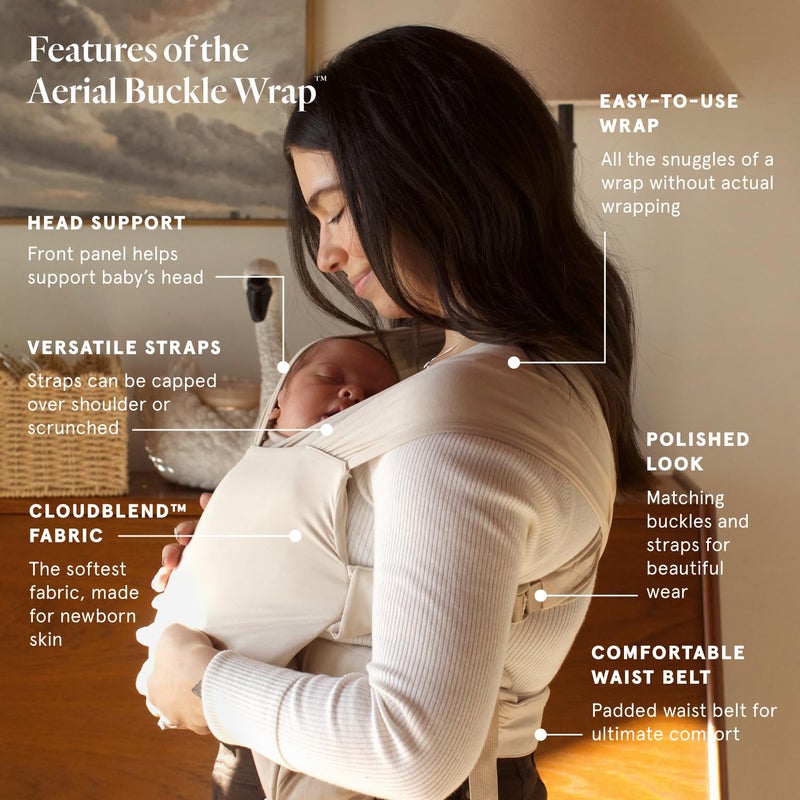 WildBird - Aerial Buckle Wrap - 0-6 Months - Standard (XS-XL) Sparrow - Newborn Baby Carrier - Front Carry - Soft Fabric, Straps, Head Support, Padded Waist Belt - Baby Essentials - New Mom Gifts - Image 2