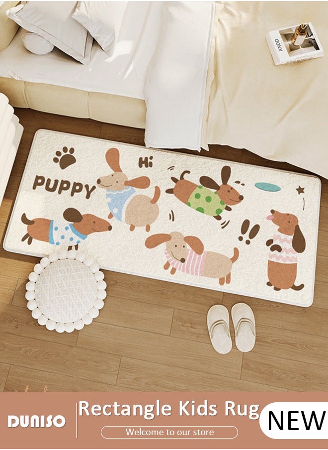 DUNISO Cartoon Rectangle Kids Rug, Animals Non Slip Super Soft Plush Area Rug for Kids Room Playroom Nursery Bedroom,Soft Washable Crawling Play Mat for Kitchen Home Decor  - Image 1