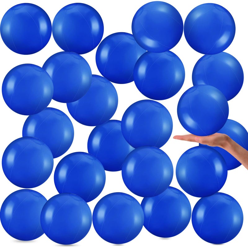 Yinder 24 Pieces Inflatable Beach Ball 6 Inches Pool Floating Ball Under the Sea Party Decorations Bubble Ocean Summer Pool Toys Party SuppliesModernDark Blue - Image 3