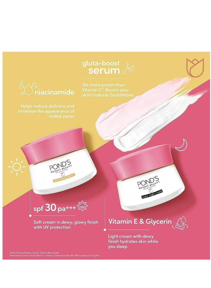 Pond's Bright Beauty Essentials, Serum Whip Facial Foam 100g, Brightening Day Cream 50g, and Night Cream 50g, for brighter, nourished skin, Set of 3 - Image 4