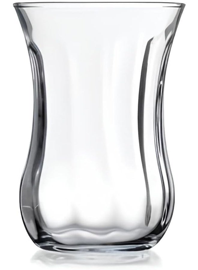 Turkish tea set, elegant design, dishwasher safe, 6 pieces, clear glass - Image 1
