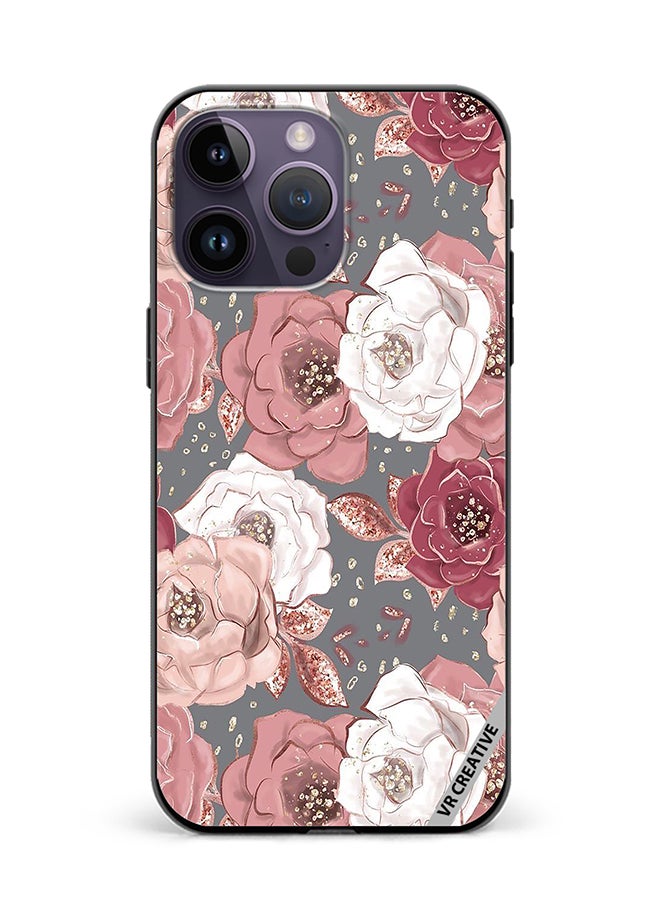 VR CREATIVE Protective Case Cover For Apple iPhone 16 Pro Rose Flower Design Multicolour - Image 1