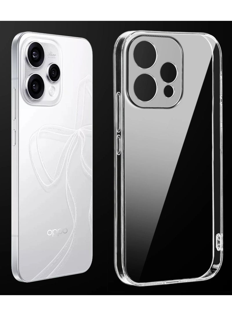 Crystal Clear Transparent Phone Case for Oppo Reno 15 / 15C – Slim Ulta Thin Hard TPU Shockproof Cover, Anti-Yellowing Crystal Clear Protective Back Case with Camera Protection - Image 1