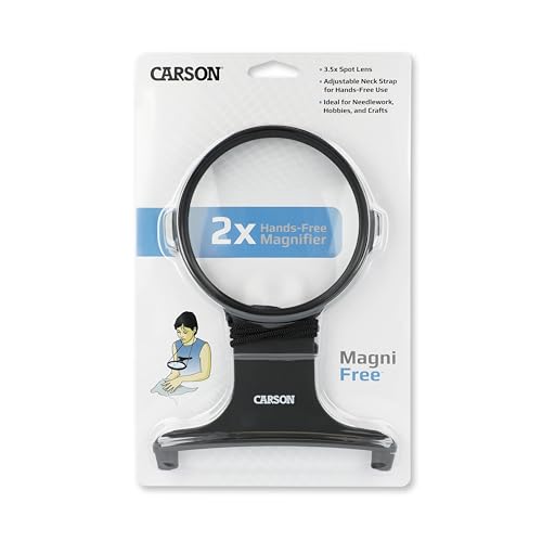 Carson MagniFree 2x Hands-Free Crafting Magnifier with 3.5x Spot Lens (HF-25) - Image 2