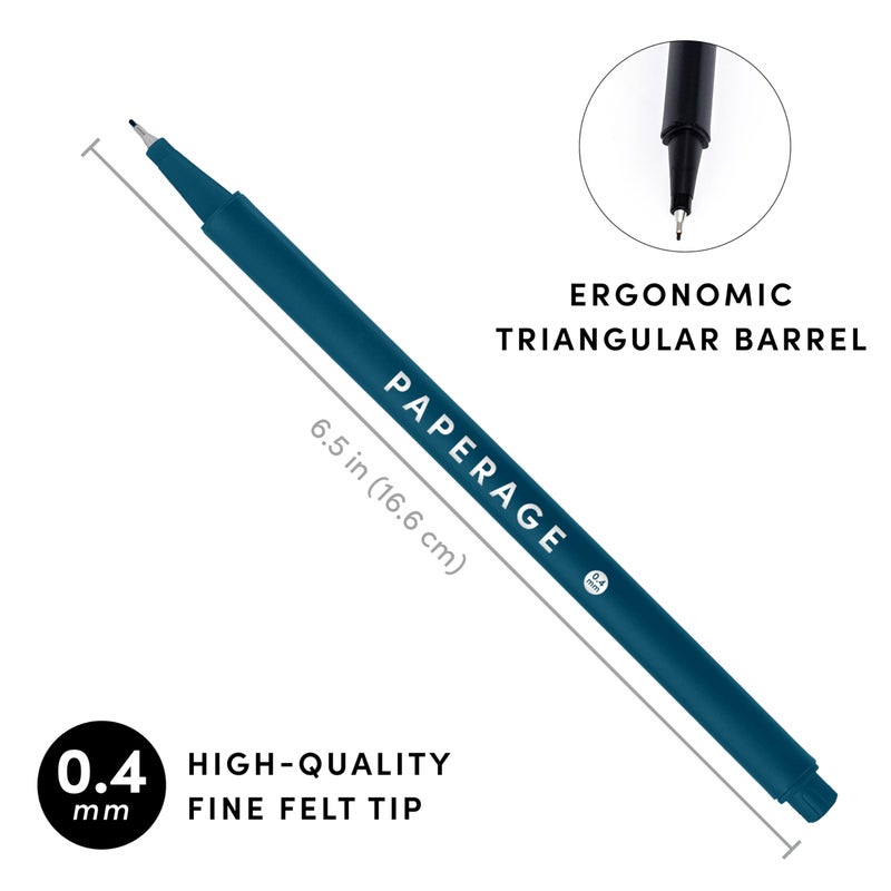 PAPERAGE Felt Tip Fine Point Pens (0.4mm), 12 Pack, Pens For Journaling, Notebooks, Planners, Calendars & Drawing, Great for School, Office, & Home (Earth Tone) - Image 3