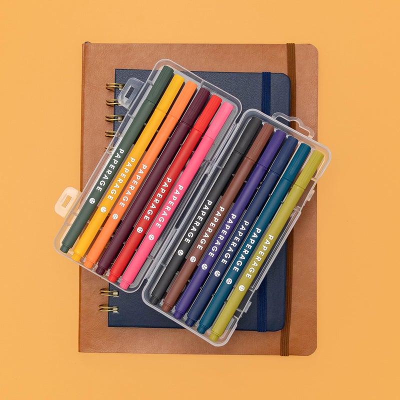 PAPERAGE Felt Tip Fine Point Pens (0.4mm), 12 Pack, Pens For Journaling, Notebooks, Planners, Calendars & Drawing, Great for School, Office, & Home (Earth Tone) - Image 5