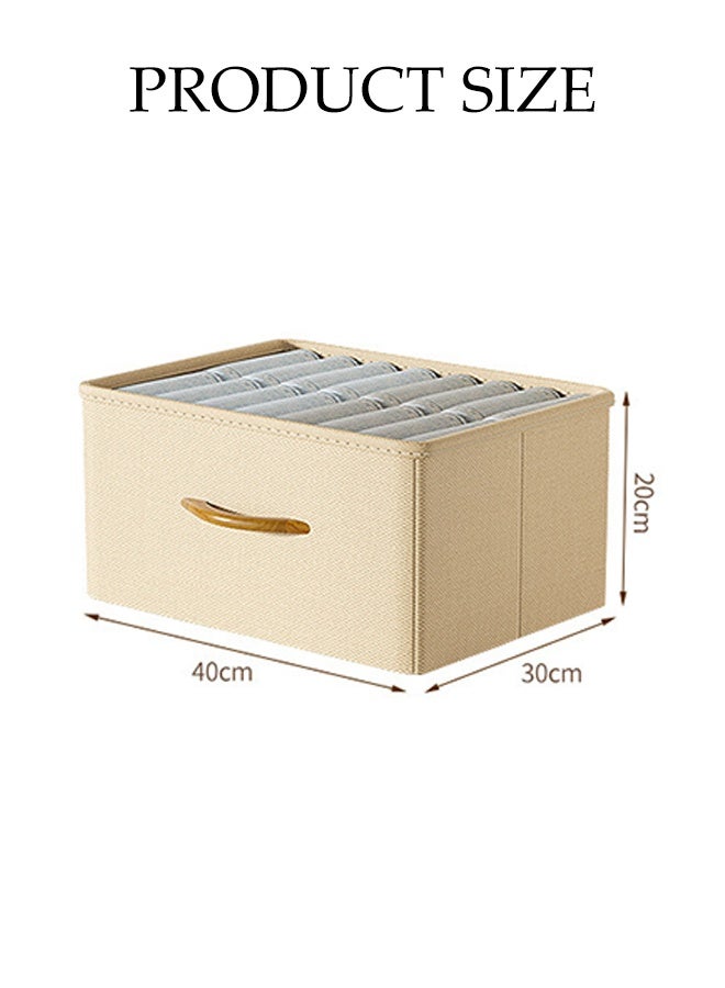 DUNISO Set of 3 Home  Collapsible Fabric Storage Cubes， Foldable Organizer with Handles，Storage Bins for Shelf, Home and Office，40 x 30x 20 centimeters, Beige - Image 2