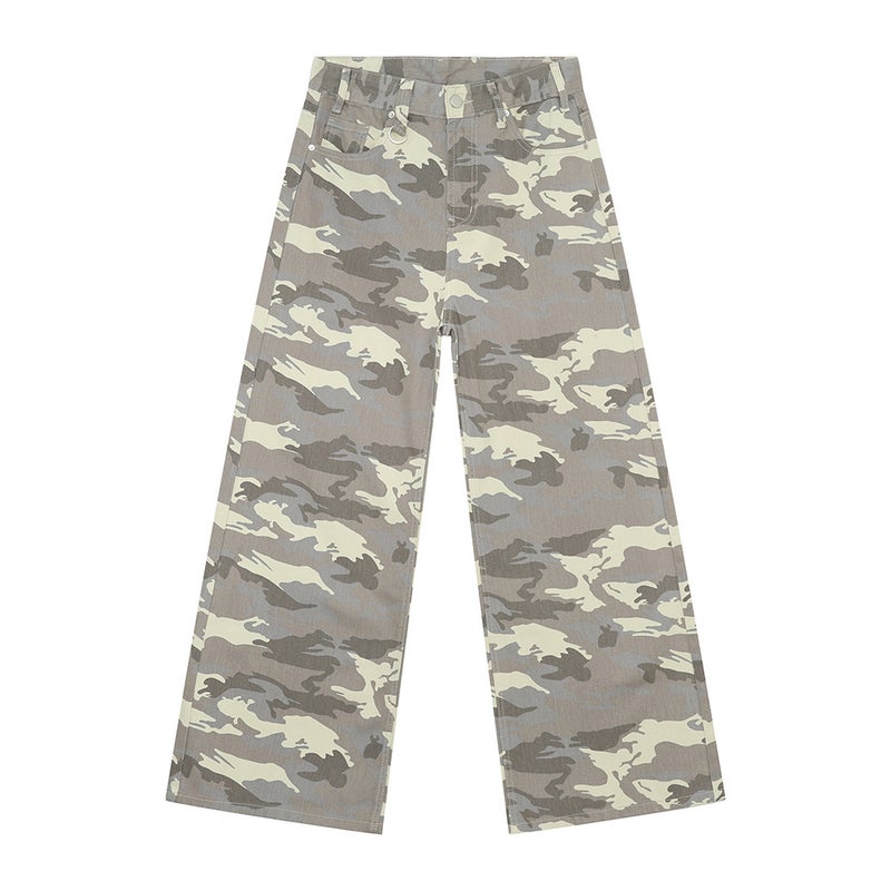 Mtlclothes Men'S Clothing | Straight-Leg Light Camouflage Vibe High-Street Wide-Leg Casual Loose Jeans Versatile And Trendy - Image 1