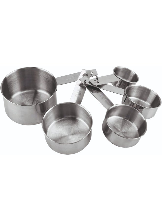 ايست من نون مجموعة من 8 قطع من أكواب القياس وملاعق القياس مع حلقة قابلة للفصل - مصنوعة من الفولاذ المقاوم للصدأ قابلة للتكديس، 4 أكواب و4 ملاعق لقياس الطعام السائل الجاف للطهي أو الخبز - Image 4