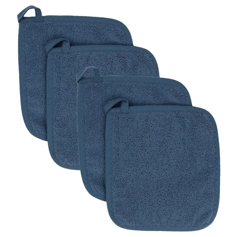 RITZ Terry Potholder & Hot Pad: Unparalleled Heat Resistant, Durable 100% Cotton â€“ Ergonomically Designed for Optimal Grip â€“ Easy-Care Machine Washable â€“ 4-Pack, Midnight - Image 1
