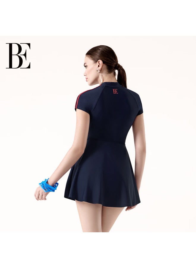 Balneaire Mix Series One Piece Swimsuit Lycra Sunscreen Skirted Swimwear With Tummy Control Swim Briefs Beach 61479 M - Image 3