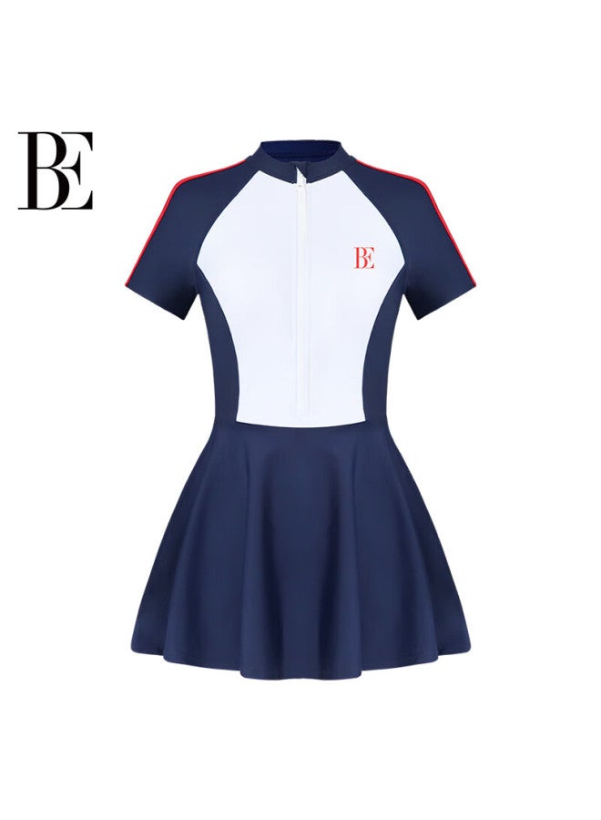 Balneaire Mix Series One Piece Swimsuit Lycra Sunscreen Skirted Swimwear With Tummy Control Swim Briefs Beach 61479 M - Image 4