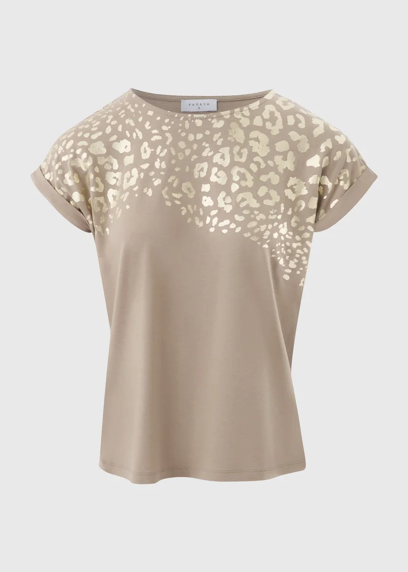 Matalan Taupe Animal Foil Print T-Shirt