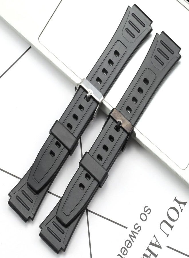 MCXGL Rubber Watch Band Compatible with Casio W800HG W-800H Series Watch Replacement Resin Strap (Black buckle) - Image 4