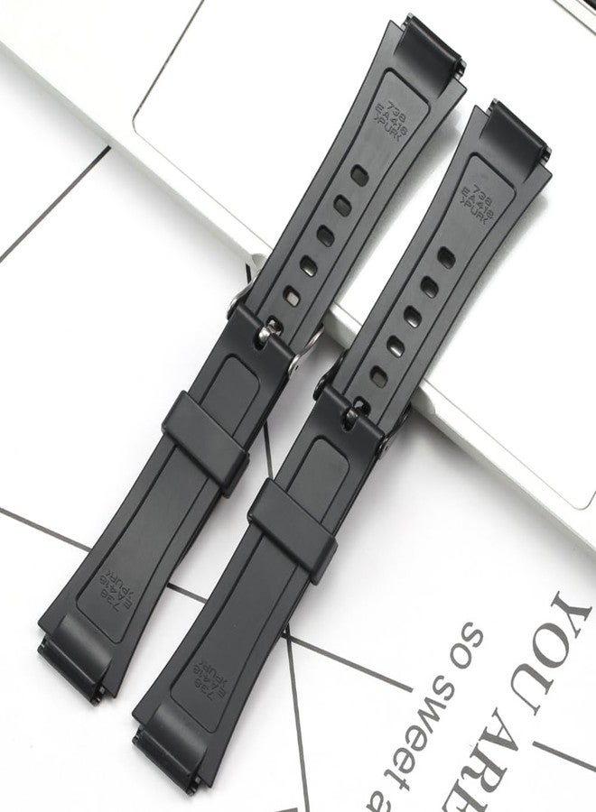MCXGL Rubber Watch Band Compatible with Casio W800HG W-800H Series Watch Replacement Resin Strap (Black buckle) - Image 5