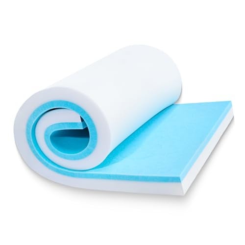 Tohetsuzp High Density Upholstery Foam Cushion - 2" Thick x 24" x 72", Gel Memory Foam Support Padding for Seat Cushion Replacement, DIY Projects, Sofa Mattress Support - Image 1
