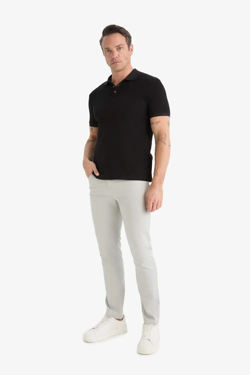 ديفاكتو Slim Fit Skinny Leg Textured Trousers