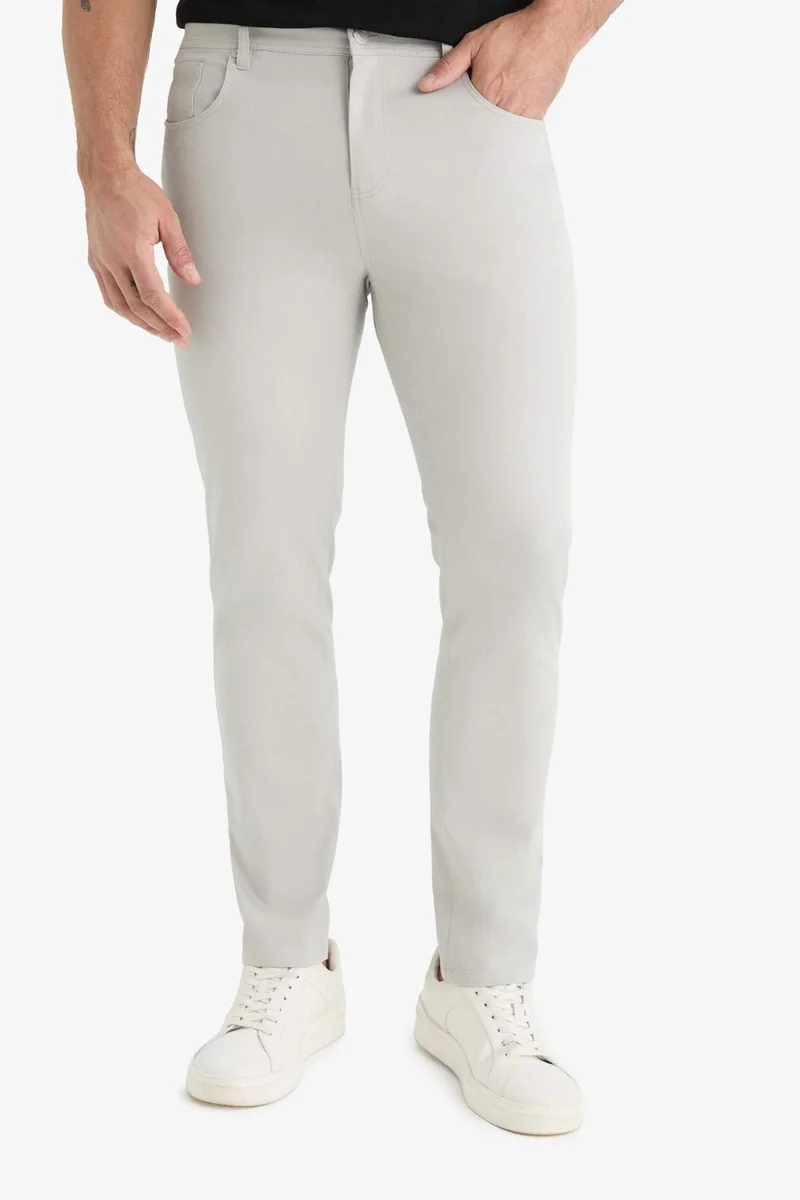 Defacto  Slim Fit Skinny Leg Textured Trousers for Men | Best Price UAE