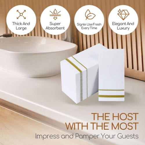 SUZZYVINE Disposable Dinner Napkins with Built-in Flatware Pocket,Cloth Like Napkins For Wedding Party, Linen Feel Party Napkin, 50 Count 16" x 16" - Image 5